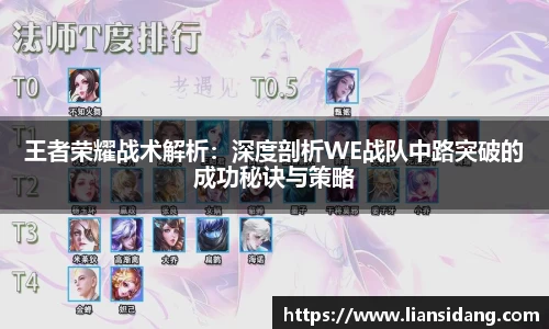 王者荣耀战术解析：深度剖析WE战队中路突破的成功秘诀与策略